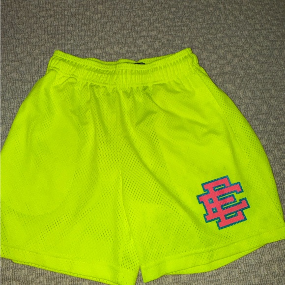 Eric Emanuel Neon Yellow Athletic Shorts